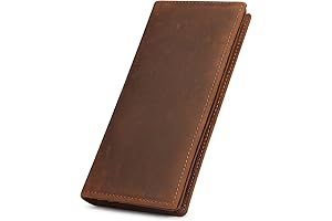 Vintage Leather Checkbook Wallet for Men