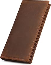 Kattee Men's Vintage Genuine Leather Long Wallet for Checkbook Credit Cards