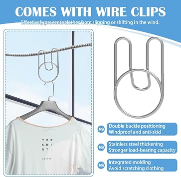 Retractable Clothesline Indoor, Non-Sagging Outdoor Clothes Line Retracting 15.7 Feet Heavy Duty Laundry Line Retractable Wall Mounted Clothes Line Outdoors (Square-Black)