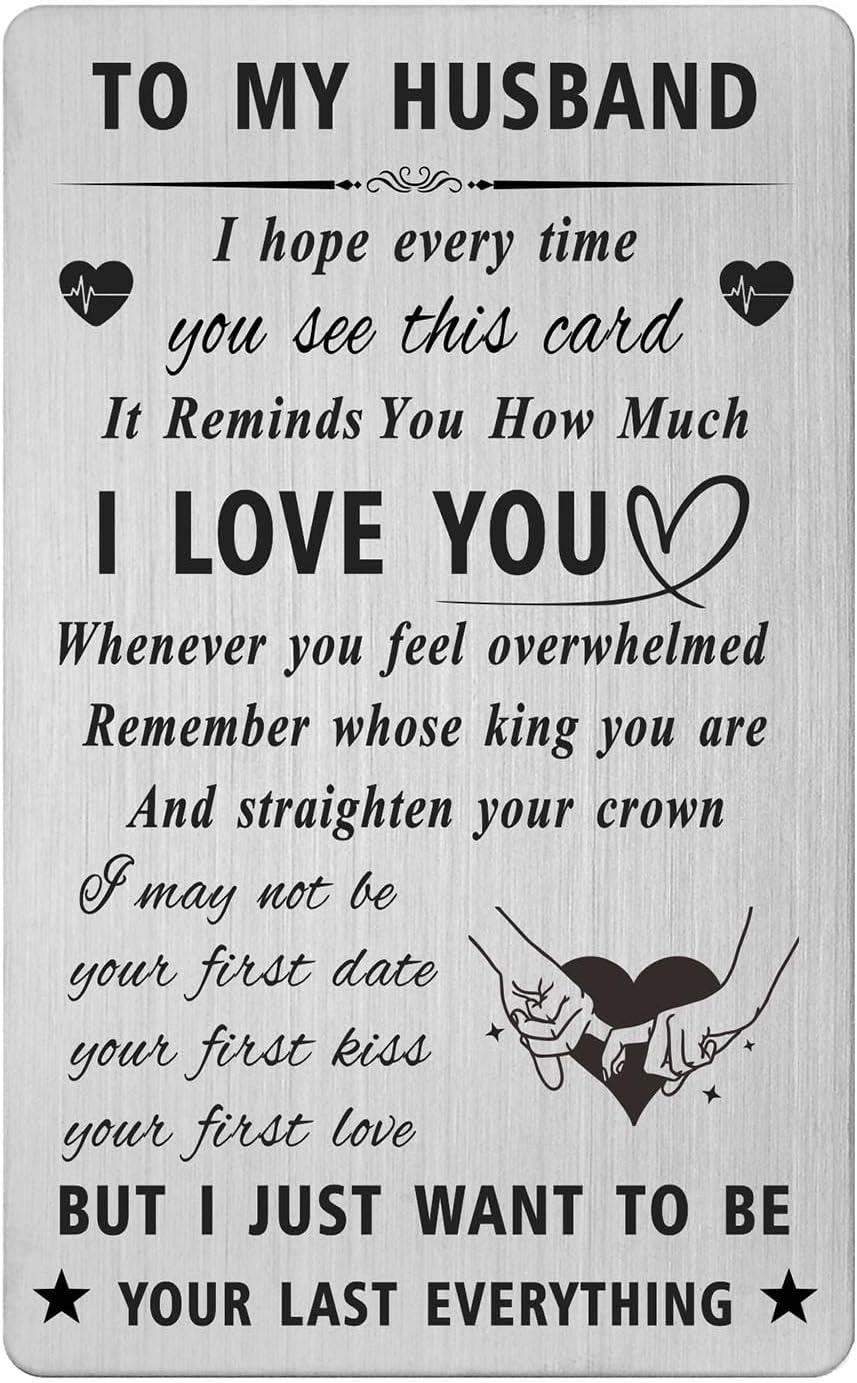 Husband Valentines Day Card -Gifts for Husband Birthday Wedding Anniversary Father's Day Easter Presents