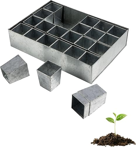 Kings County Tools Seed Starter Tray - Galvanized Steel Metal Seedling Tray with