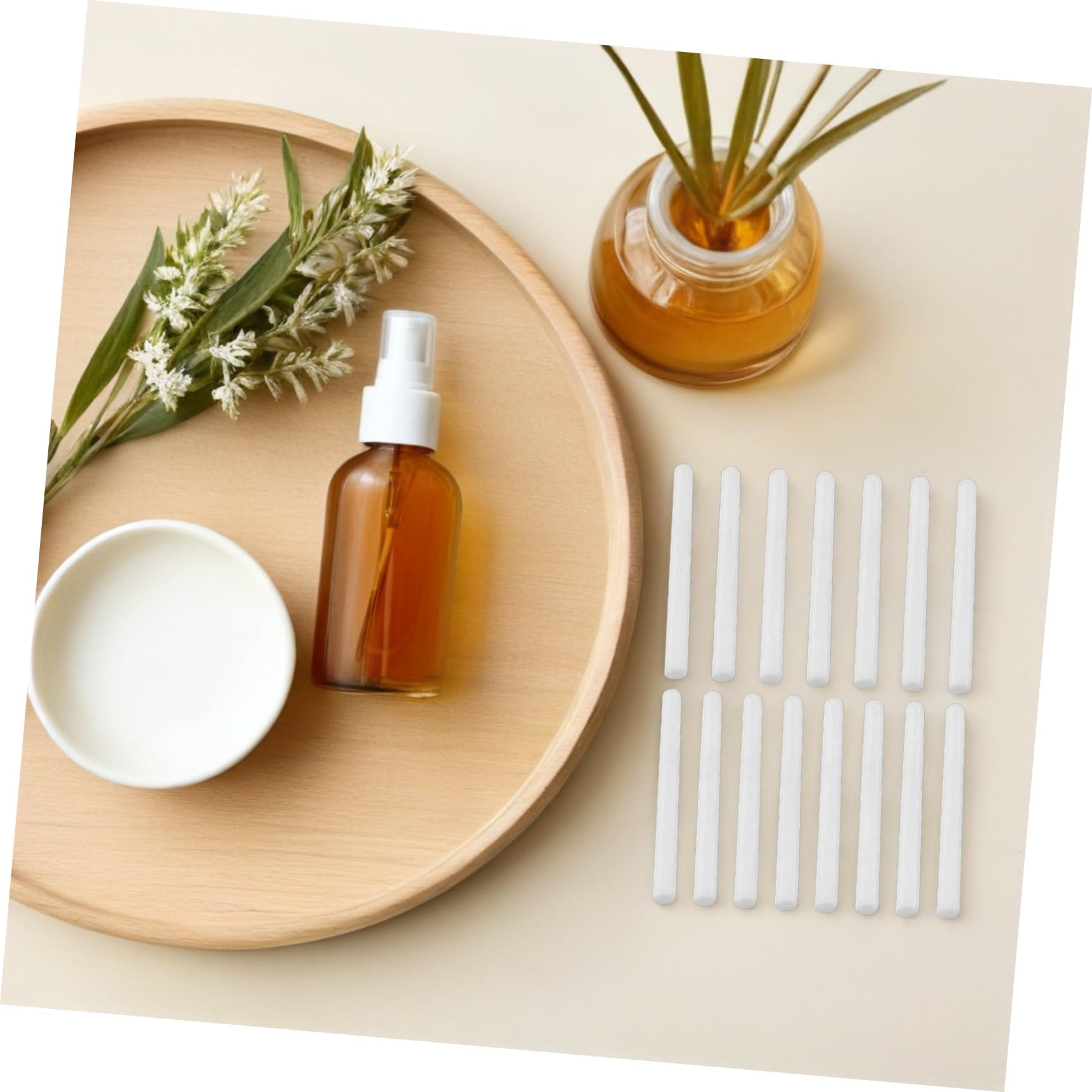 VICASKY 15 Bâtonnets Diffuseurs D'arômes en Coton Absorbant, Volatils Remplaçables, Compatibles Parfums et Solvants Aqueux, pour Diffuseur de Parfum D'ambiance Maison et Bureau