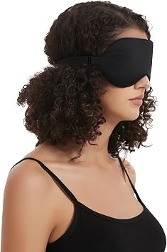 Alaska Bear Sleep Mask Silk Eye Cover with Shaped Pad, Machine Washable | Pressure-free Sleeping, Foam Insert, Upgrade Contour Over Conventional Flat Satin Eye Masks