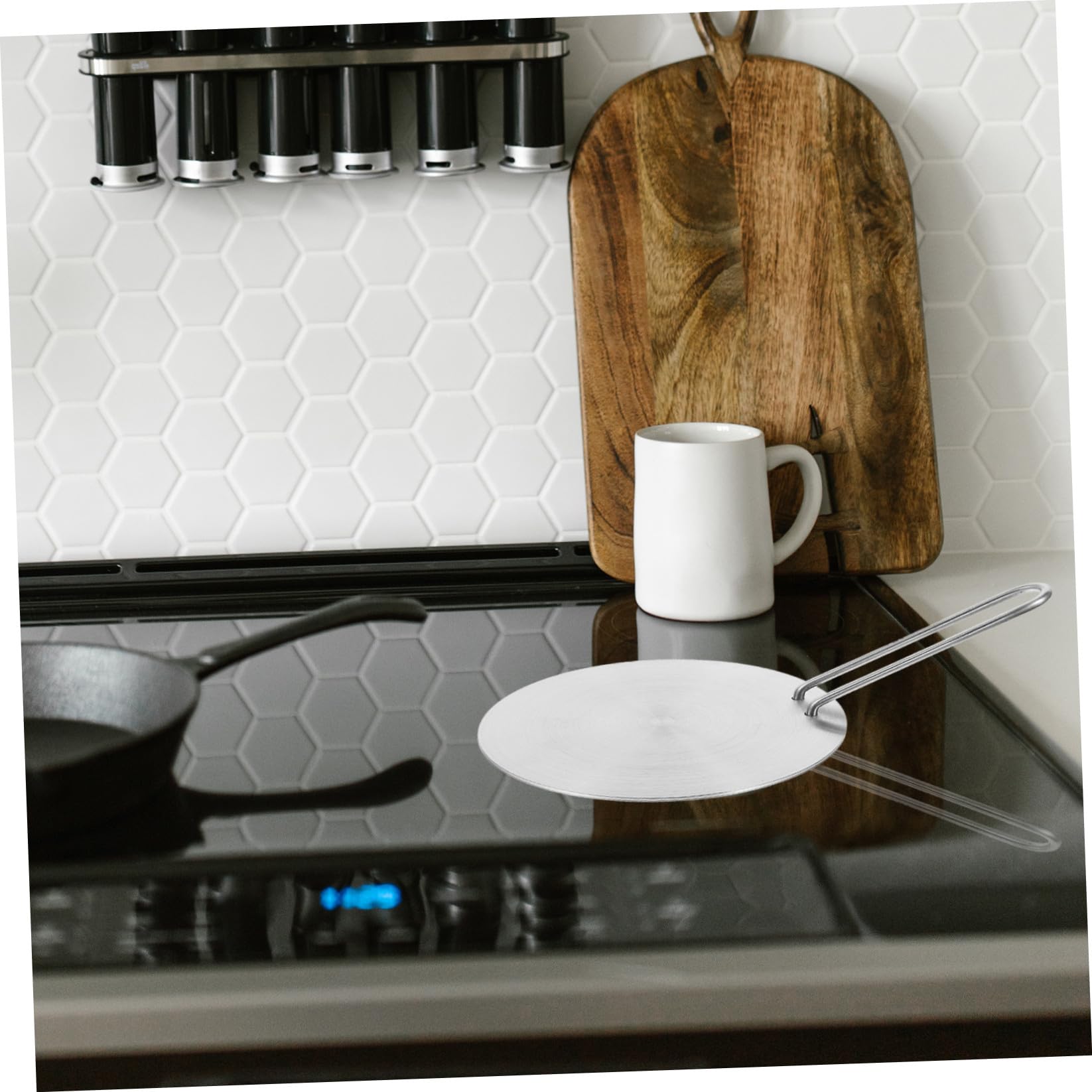 SHINEOFI Placa Difusora de Calor por Inducción 18cm de Acero Inoxidable