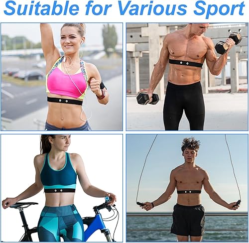 Miniatura 5 de Correa de repuesto para monitor de frecuencia cardíaca para monitor de frecuencia cardíaca suave, ajustable, correa de repuesto para el pecho,