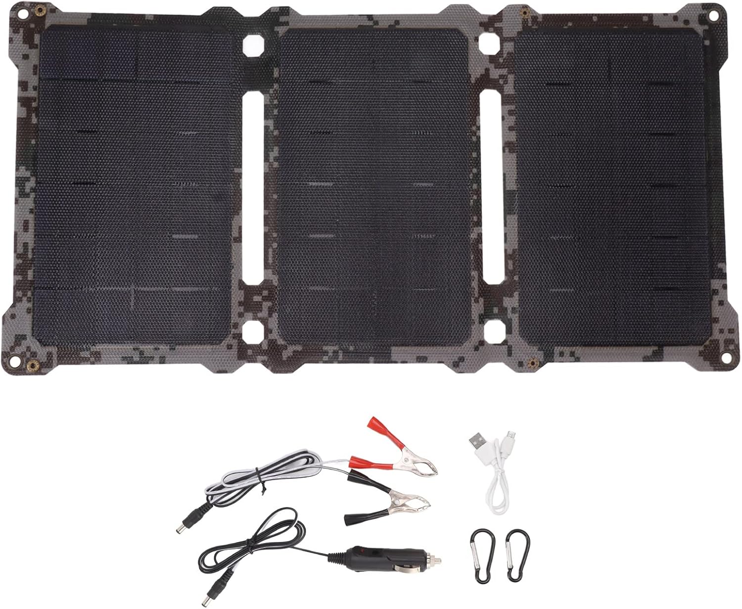 30W Foldable Solar Panel Charger Monocrystalline Silicon USB Port with 12V Charging Function for Mobile Phones (Camouflage), GYZOUKA324rtoaegq-11