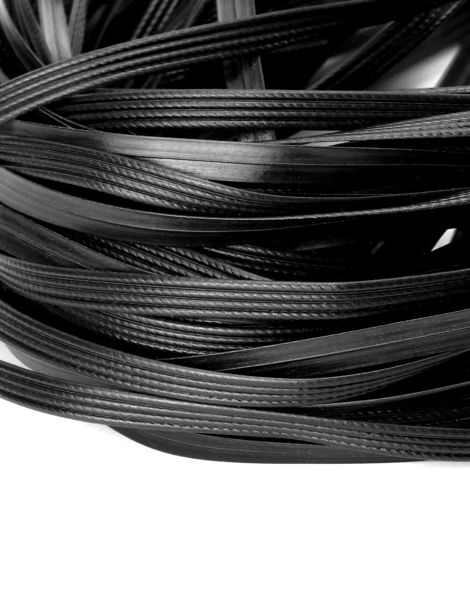 QWORK® PE Rattan, Materiale di Riparazione in Rattan Intrecciato in plastica, Nero, Resistente agli Agenti atmosferici, per Lavoro a Maglia e riparazioni, 0.5 kg