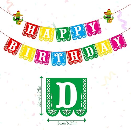 Miniatura 2 de Cartel de fiesta de feliz cumpleaños, decoración de feliz cumpleaños, pancarta mexicana de los muertos, decoración de fiesta mexicana, decoración de