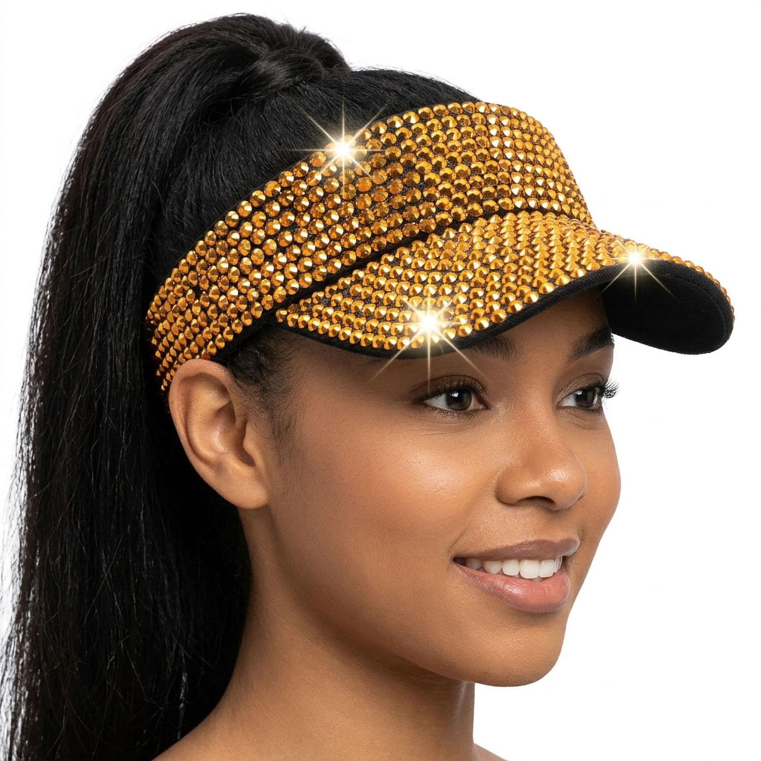 Photo 1 of SMIUPIN Rhinestone Sun Visor Hat