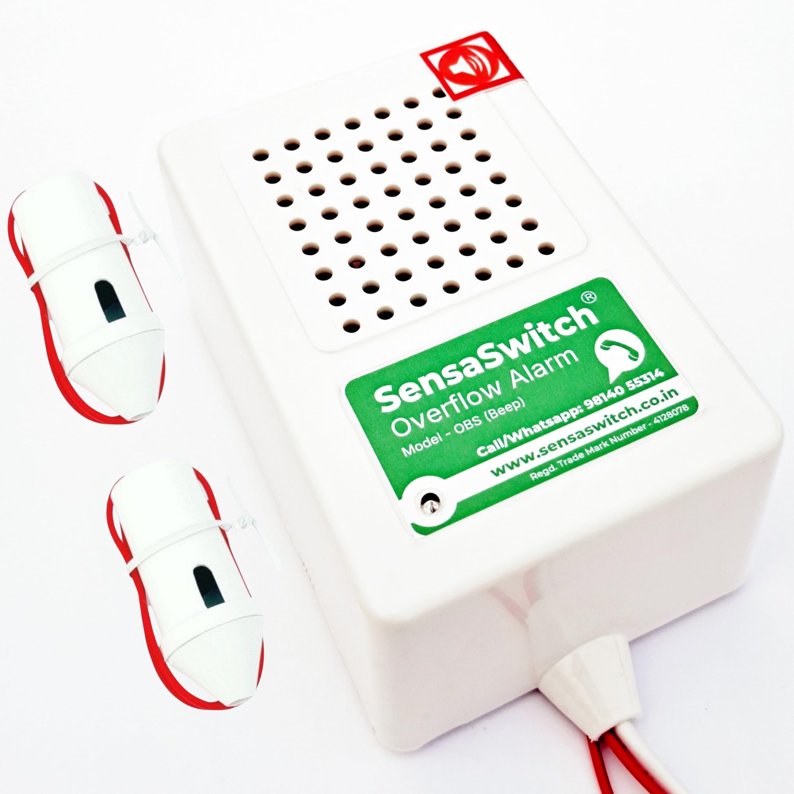 Water Tank Overflow Alarm Bell Model-OBS (Fixed Volume Loud Beep Sound) with Water Sensor-image-49