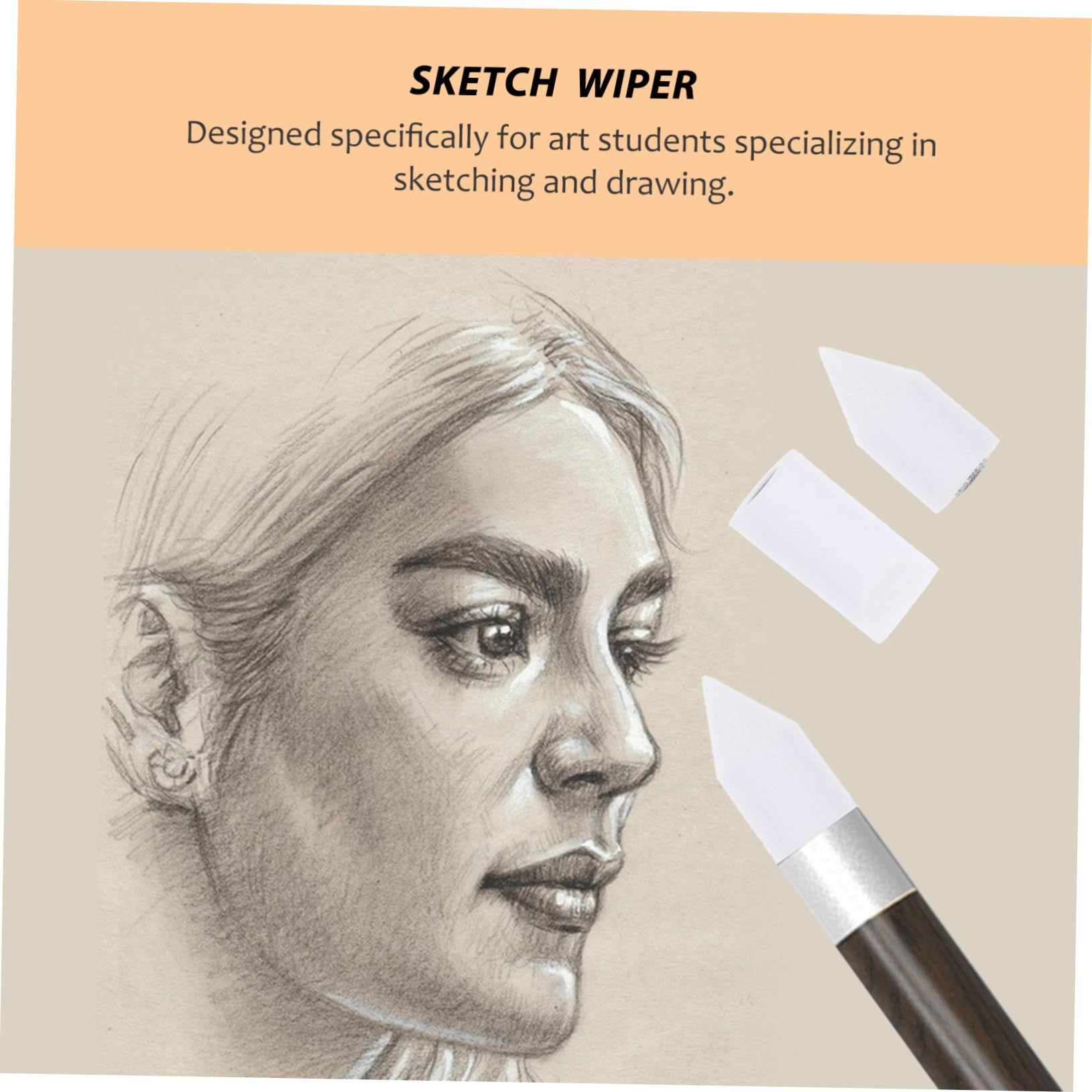 TEHAUX 3sets Art Brush Cleaner Paint Mixing Tool Sketching Clean Replacement Head Sketch Wipe for Sketching Pen Sketch Trimmer Eraser Blending 3pcs*3