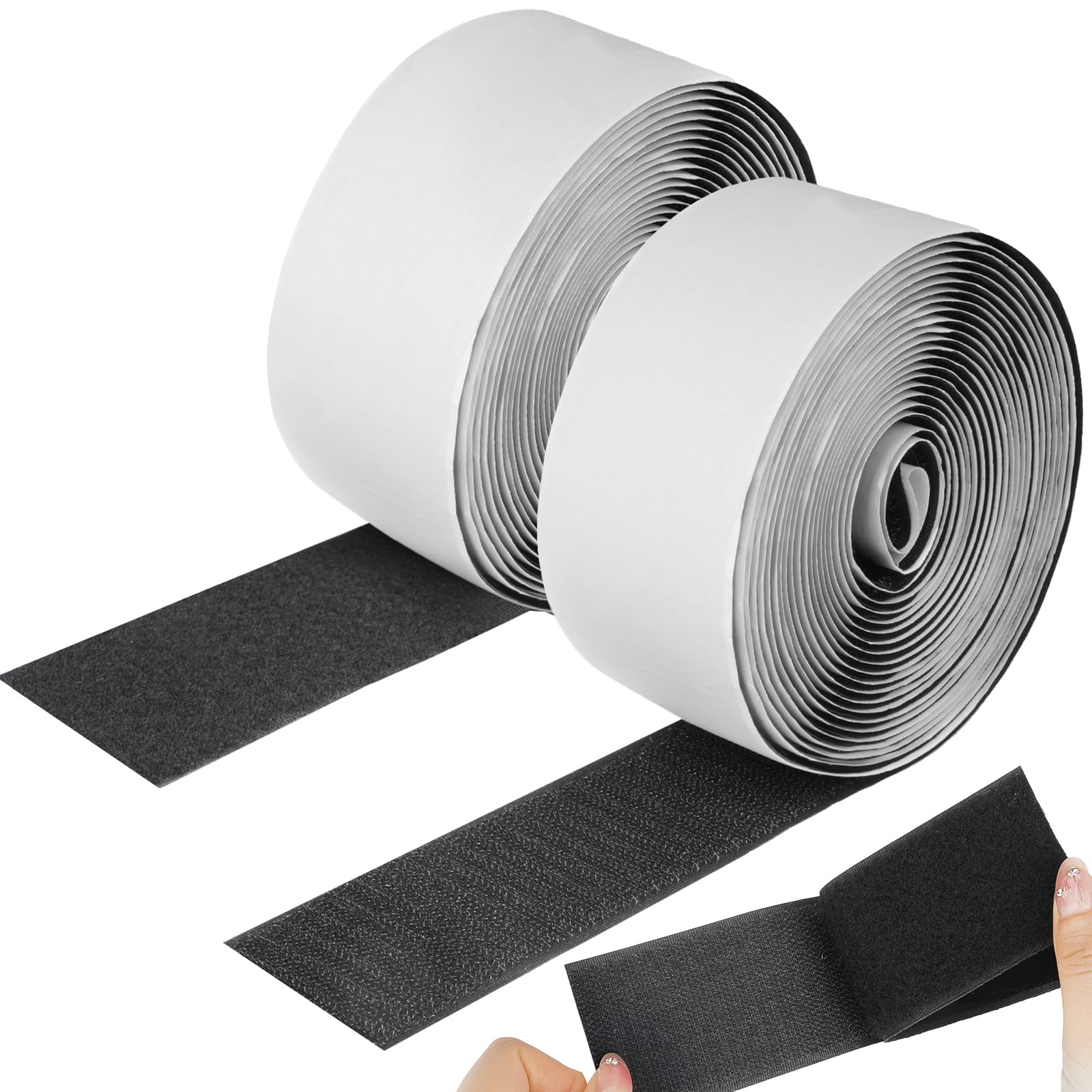 Klettband Selbstklebend Extra Stark, Doppelseitig Klebende mit Klettverschluss, Selbstklebendes Klebepad Flauschband und Hakenband