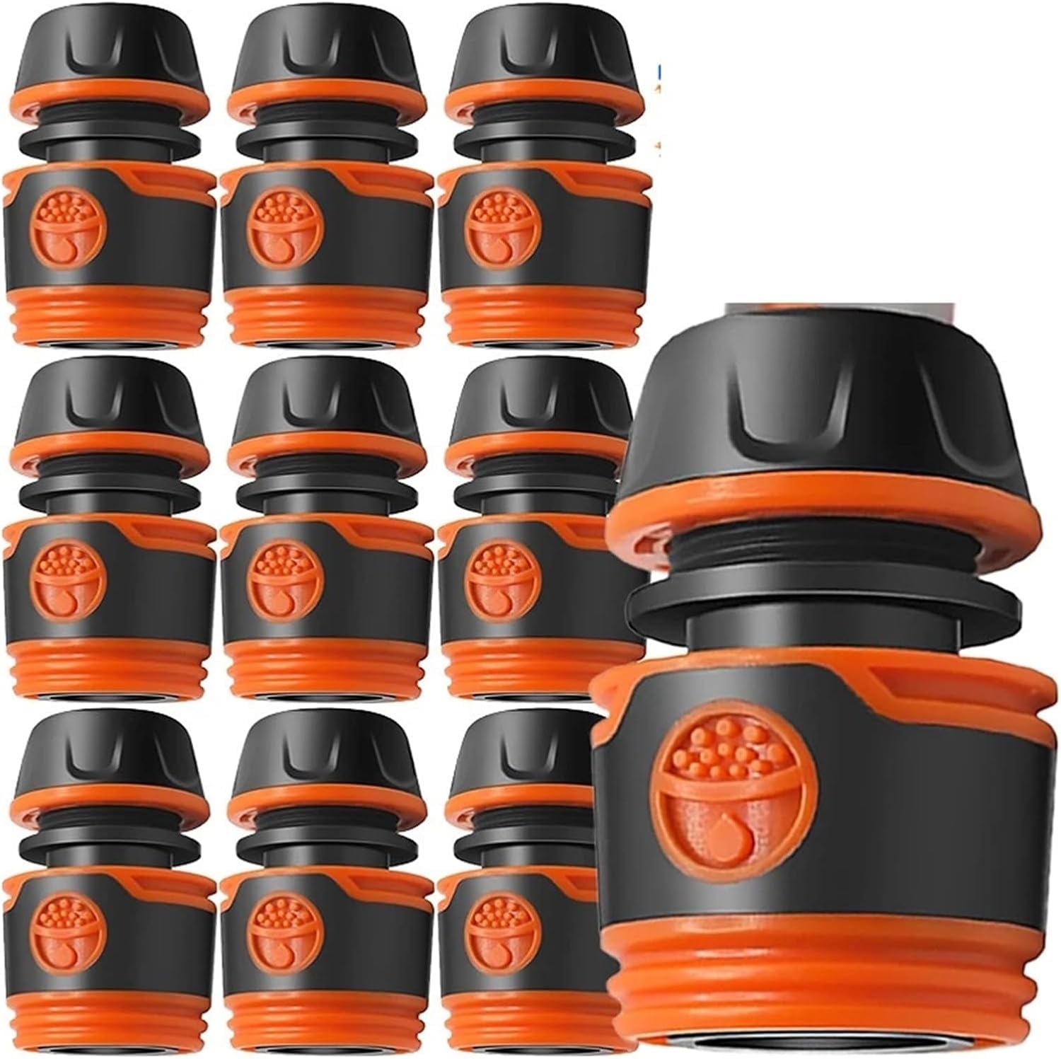 Gartenschlauch-Schnellverbinder-Set, ABS-TPR-Wasserhahnschlauch-Adapter for 1/2 Zoll oder 3/4 Zoll Wasserrohr, Schnellanschluss-Bewässerungsverbindung, 1 2 3 5 10er-Pack(B- 6Points,10PCS)