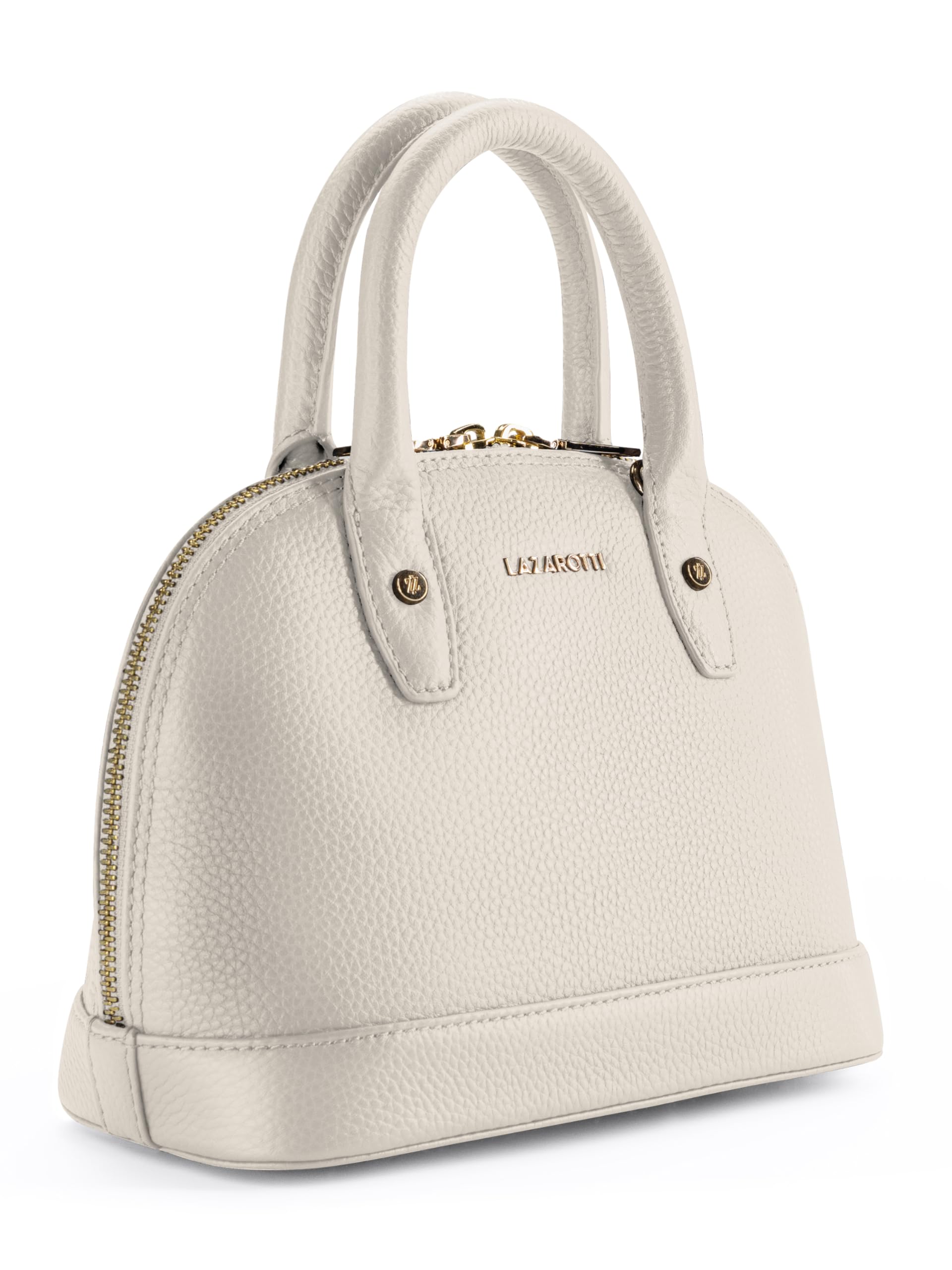 Lazarotti Bologna Leder Handtasche Damen | mit Henkel & abnehmbaren Tragegurt | mittelgroße Henkeltasche 24 cm