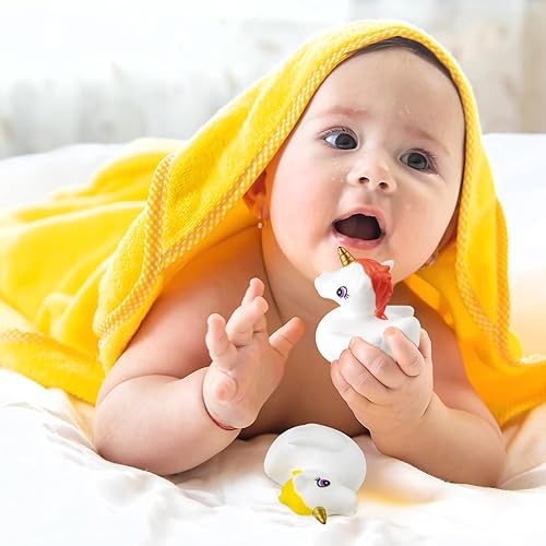 Miniatura 4 de Juguetes de baño sin agujeros, juguetes de baño de unicornio para niños pequeños de 1 a 3 años, juguetes de baño de unicornio suave para niños y