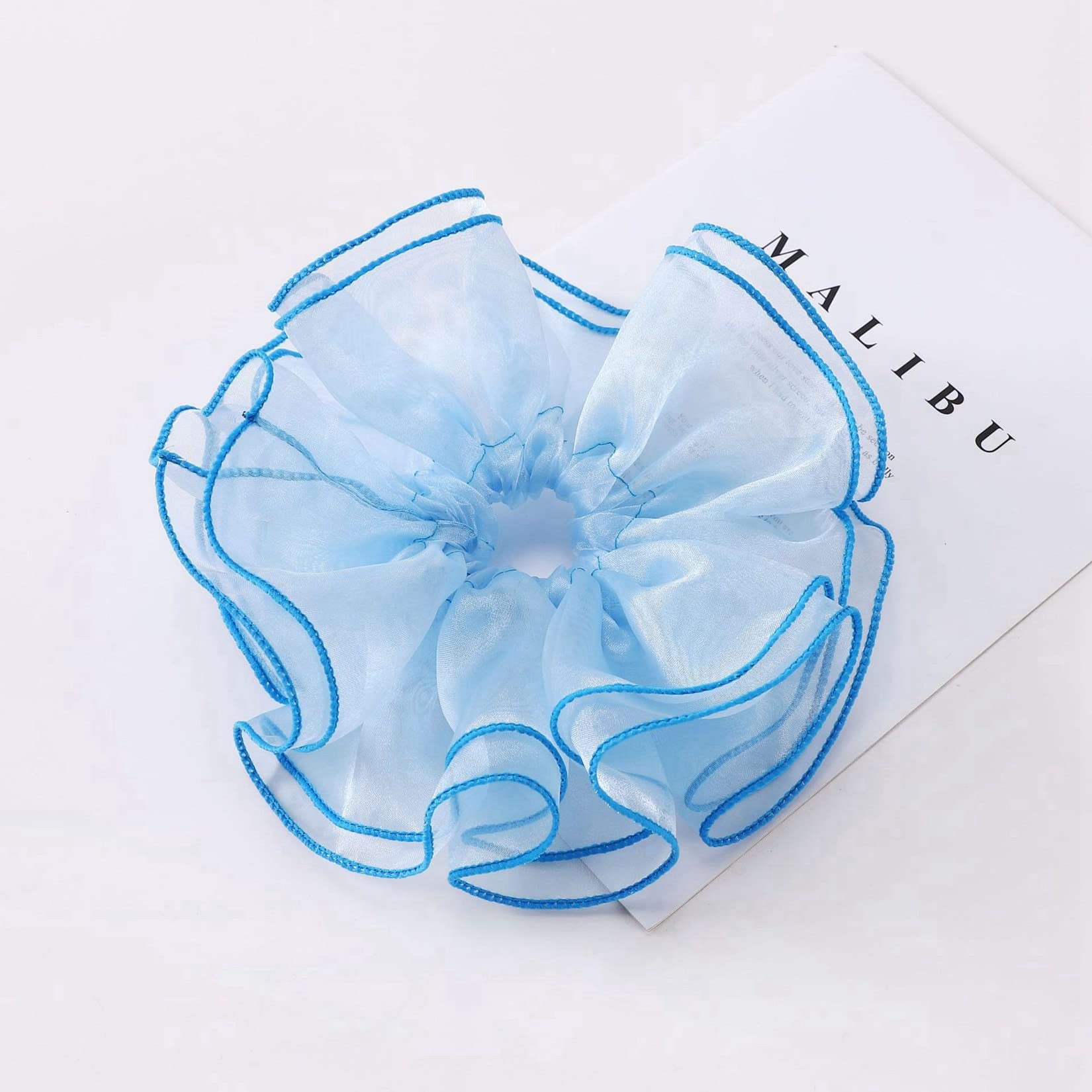 ACiyD Mesh Haargummi Haargummis Spitze Haargummi Haarschmuck 2 Stück für Frauen Pferdeschwänze Brötchen Zöpfe Langes Haar (Beige Einheitsgröße)