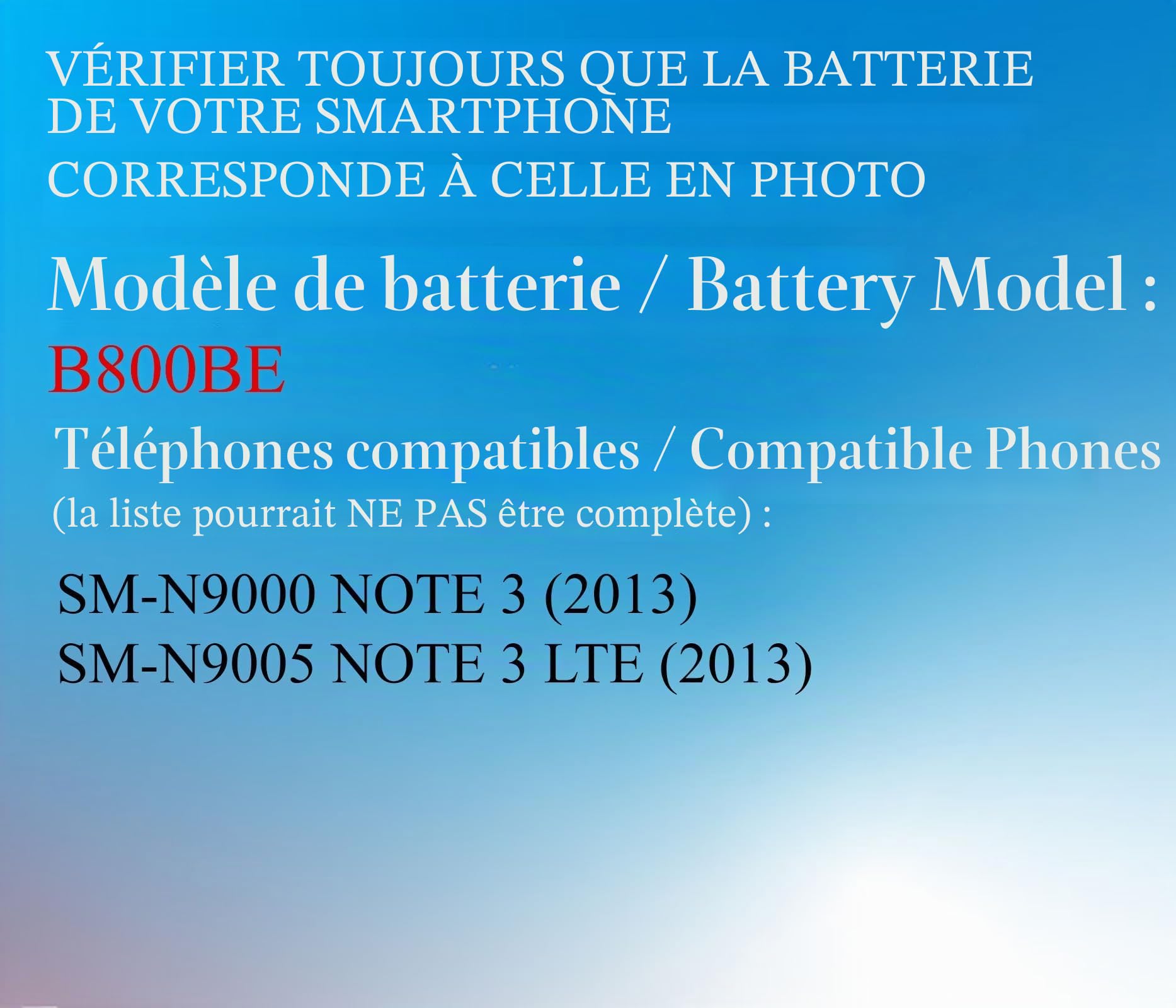 ELLENNE - Batterie pour Samsung Note 3 | N9000 - N9005 - B800BC de 3200 mAh