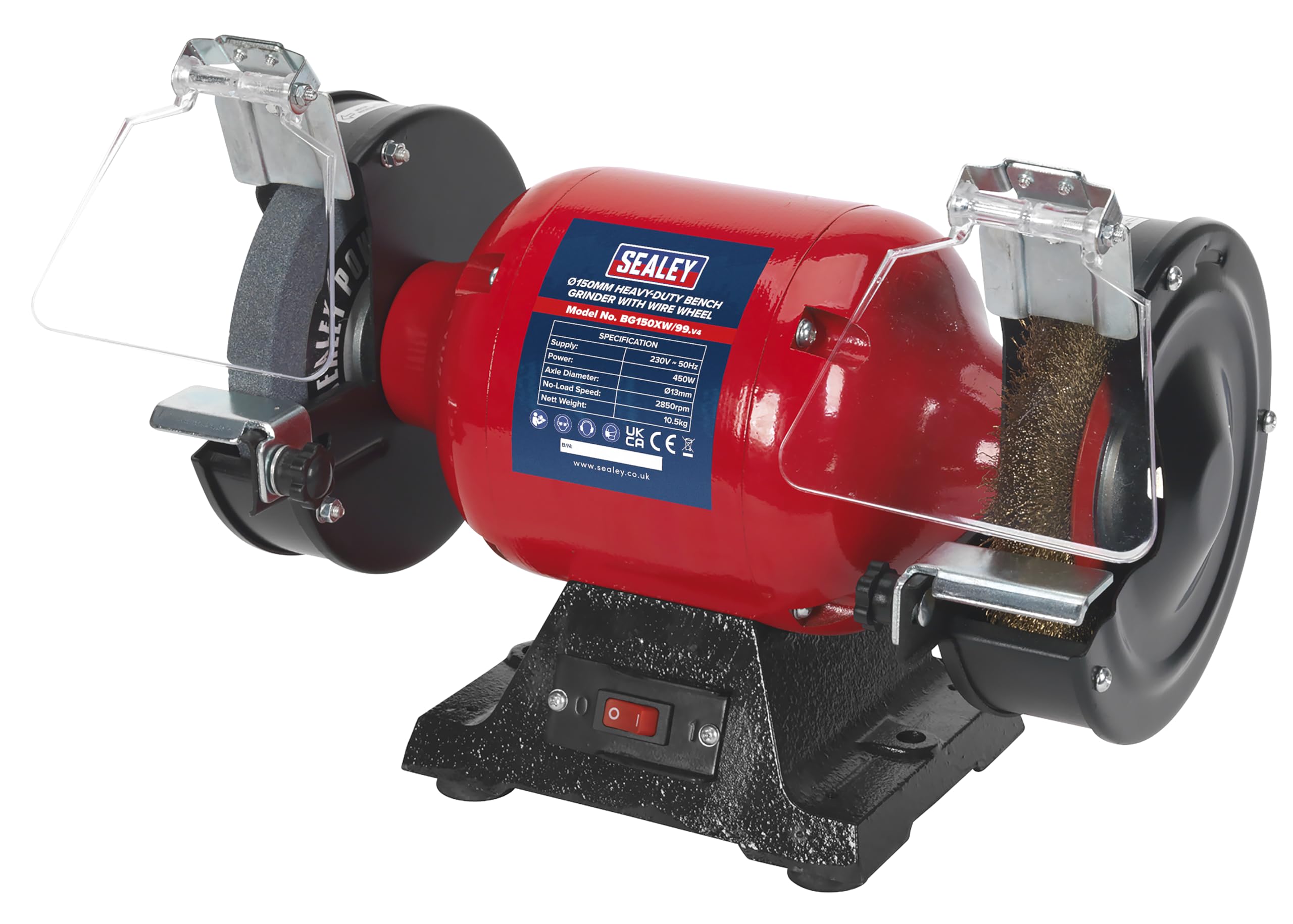 Sealey 150mm Touret avec Roue de Fil 450w/230v Robuste