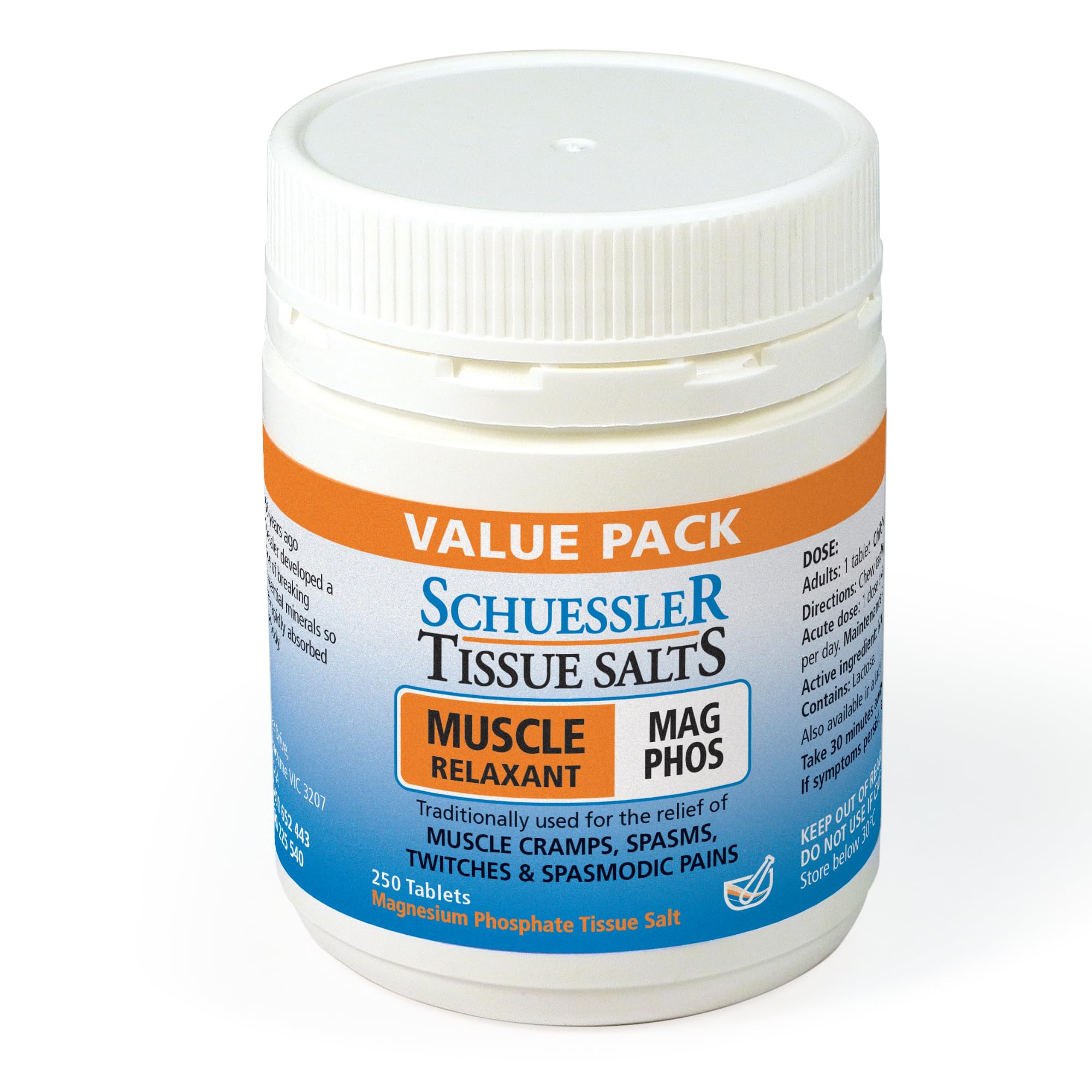 Tissue Salts Mag Phos - Muscle Relaxant Value Pack (250 Tablets)