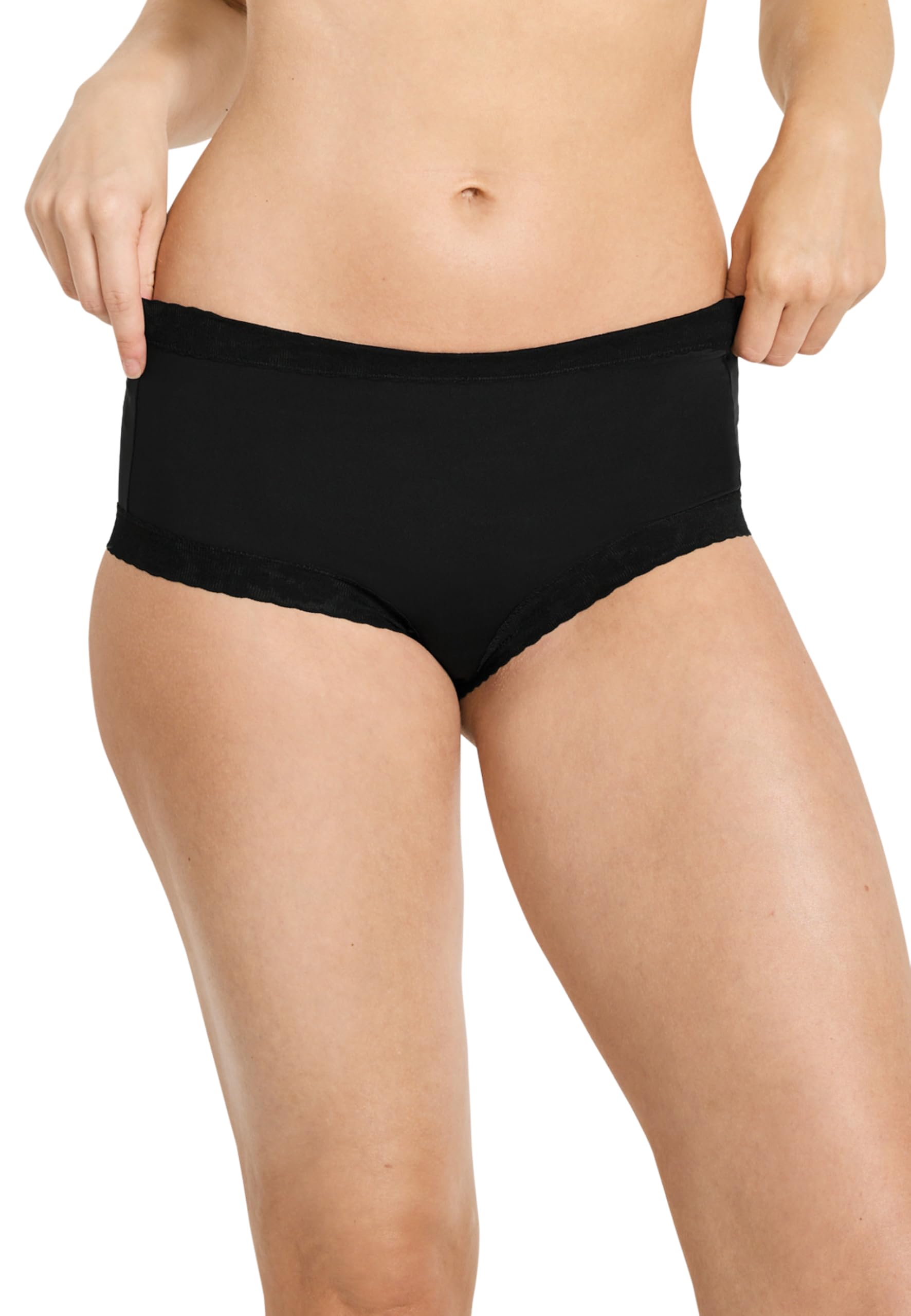 Jockey Women's Black Parisienne Soft Stretch Lace Brief, Xl