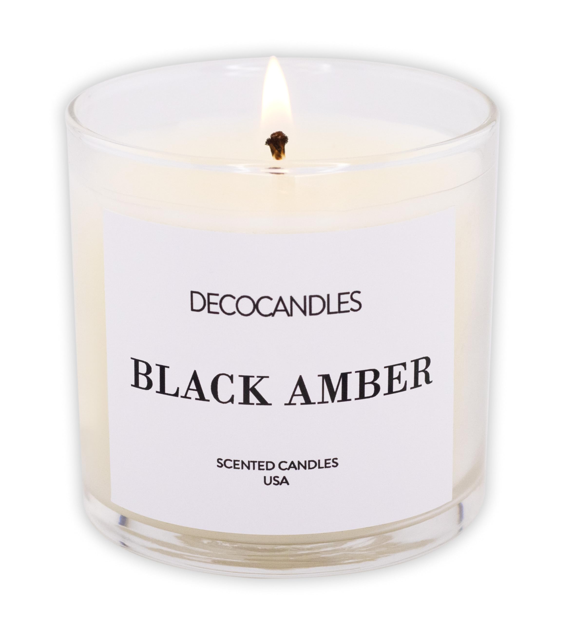 Urban Concepts by DECOCANDLES - Highly Scented Soy Candle - Long Lasting - Hand Poured in USA (6 Oz., Black Amber)