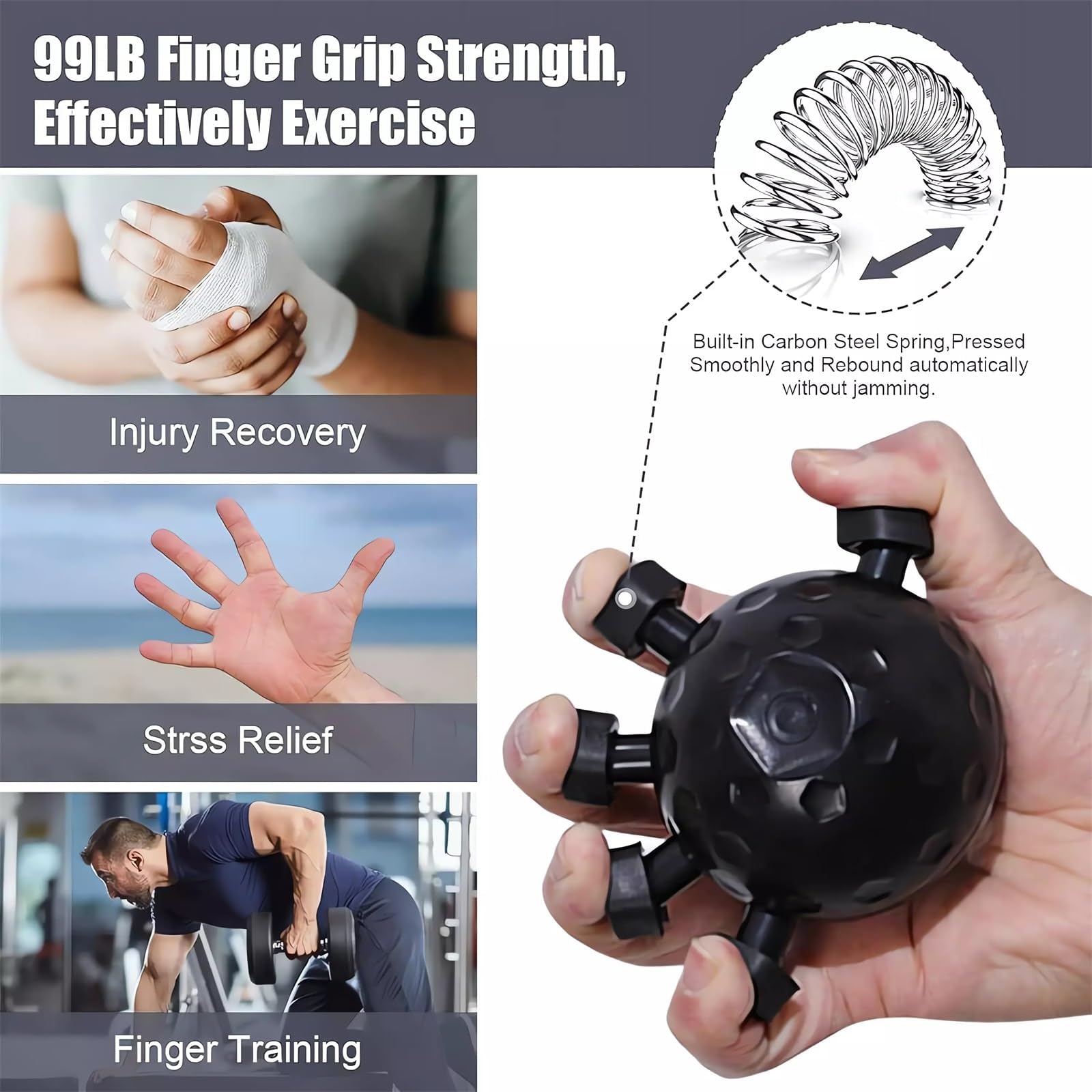 MAKABEE Arm Builder 2026 New Hand Forearm Ball Strengthener and Finger Grip Exerciser Balls Wrist Strengthening Guitar Finger Gripper Strength Trainer Hand Squeezer Stretcher Extender Workout 1