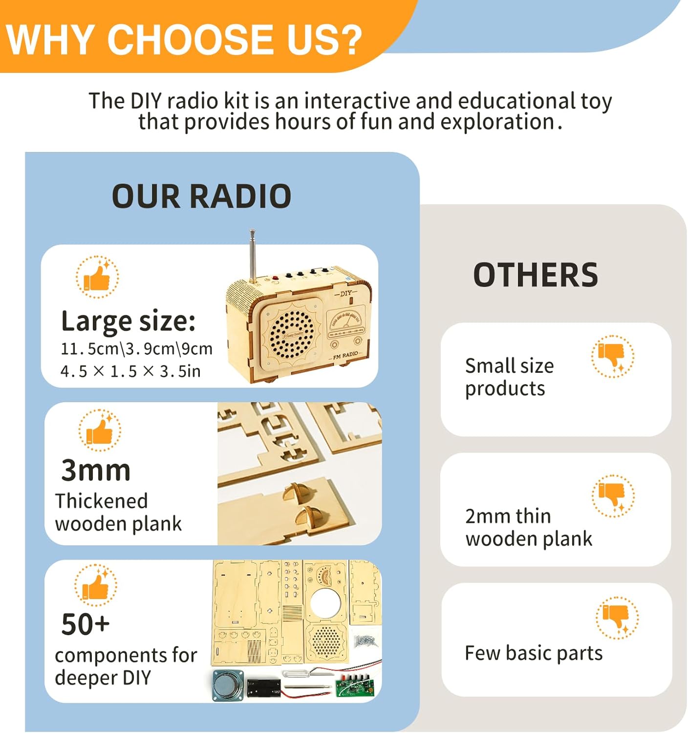 STEM Toys for Kids Age 8-14, Science Kits Educational DIY Radio Building Set - Wooden 3D Puzzle Electronics for 8-12 Year Olds