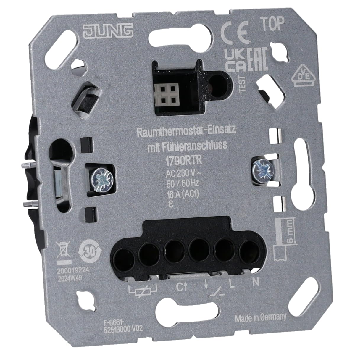 Régulateur température JUNG 1790RTR insert de thermostat ambiant encastré