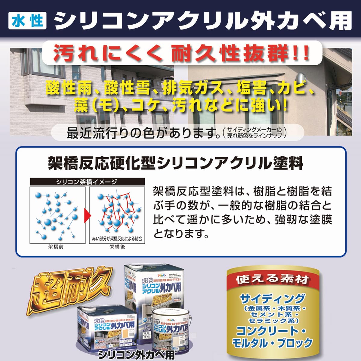 Amazon | アサヒペン 塗料 ペンキ 水性シリコンアクリル外かべ用 16kg