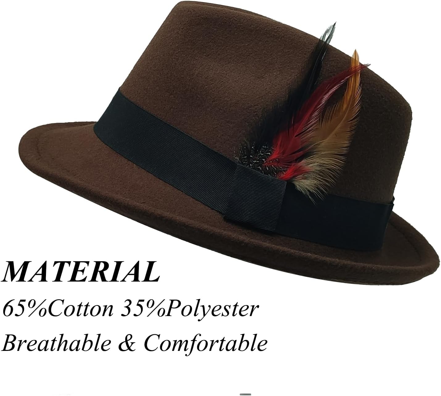 Unisex Trilby Hats Classic Fedora Hats for Women Men Dress Hats Felt Short Brim Fedoras Hat Panama Hat with Band - Image 2