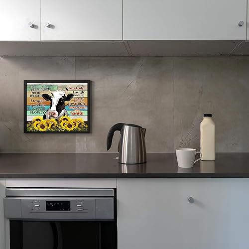 Miniatura 5 de "Break the Rules" Inspirational Wall Art Print, Rustic Wood Replica Print & Sunflower Images, Perfect for Farmhouse Decor,Country Decor, Home Wall