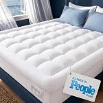 Cloud-Like Queen Mattress Topper - 100% Cotton Top Mattress Pad for Back Pain Relief - Breathable & Naturally Cooling for Hot Sleepers - Machine Washable