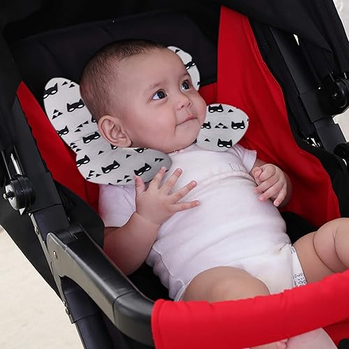 Miniatura 5 de kekafu Almohada de viaje para bebé, almohada de apoyo para la cabeza y el cuello para asiento de coche, cochecito, para bebés de 0 a 1 años
