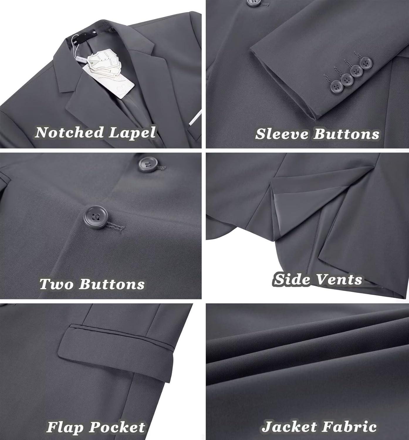 Mens Suit Jackets Casual Two Button Slim Fit Blazers Suit Separates Coat Sport Coats with Pockets for Wedding Prom Party - Image 5