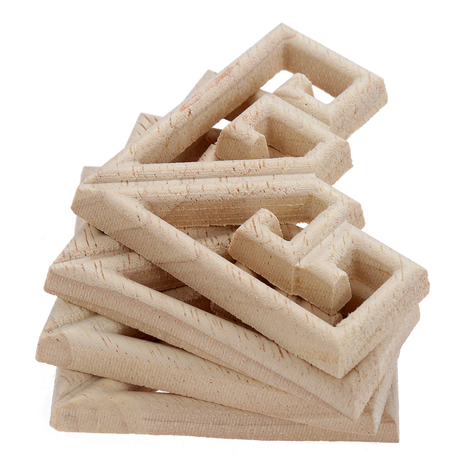 MUXSAM Wood Carved Appliques Onlays, 4-Pack Unpainted Corner Wooden Carvings Embellishments for Mirror Dresser Vanity Cabinet Mantel Picture Frame Update Furniture Decals, 6.5x6.5cm/2.56x2.56in