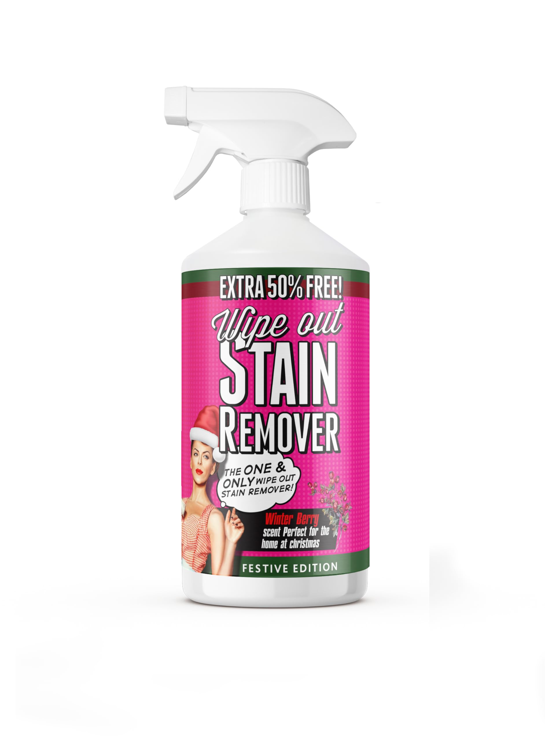 Wipe Out - Multi-Purpose Stain Remover 750ml, Winter Berry - Festive Multi Surface Cleaner -Removes Grease, Oil, Tea, Coffee, Grass, Mud & Everyday Household Stains