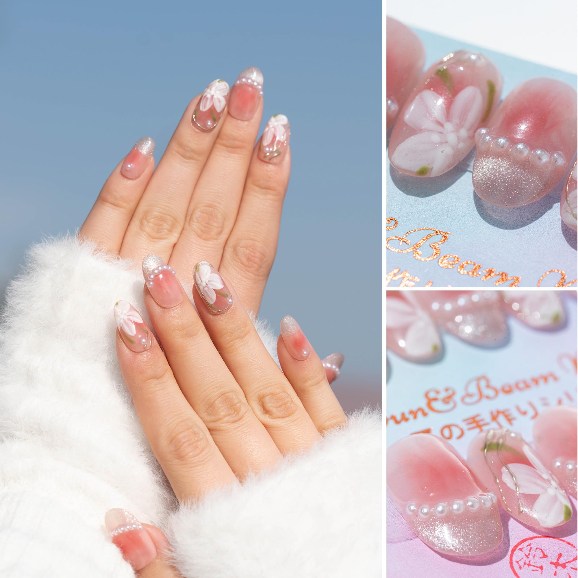 Amazon | Sun&Beam Nails 手作り ネイルチップ ミディアム オーバル 