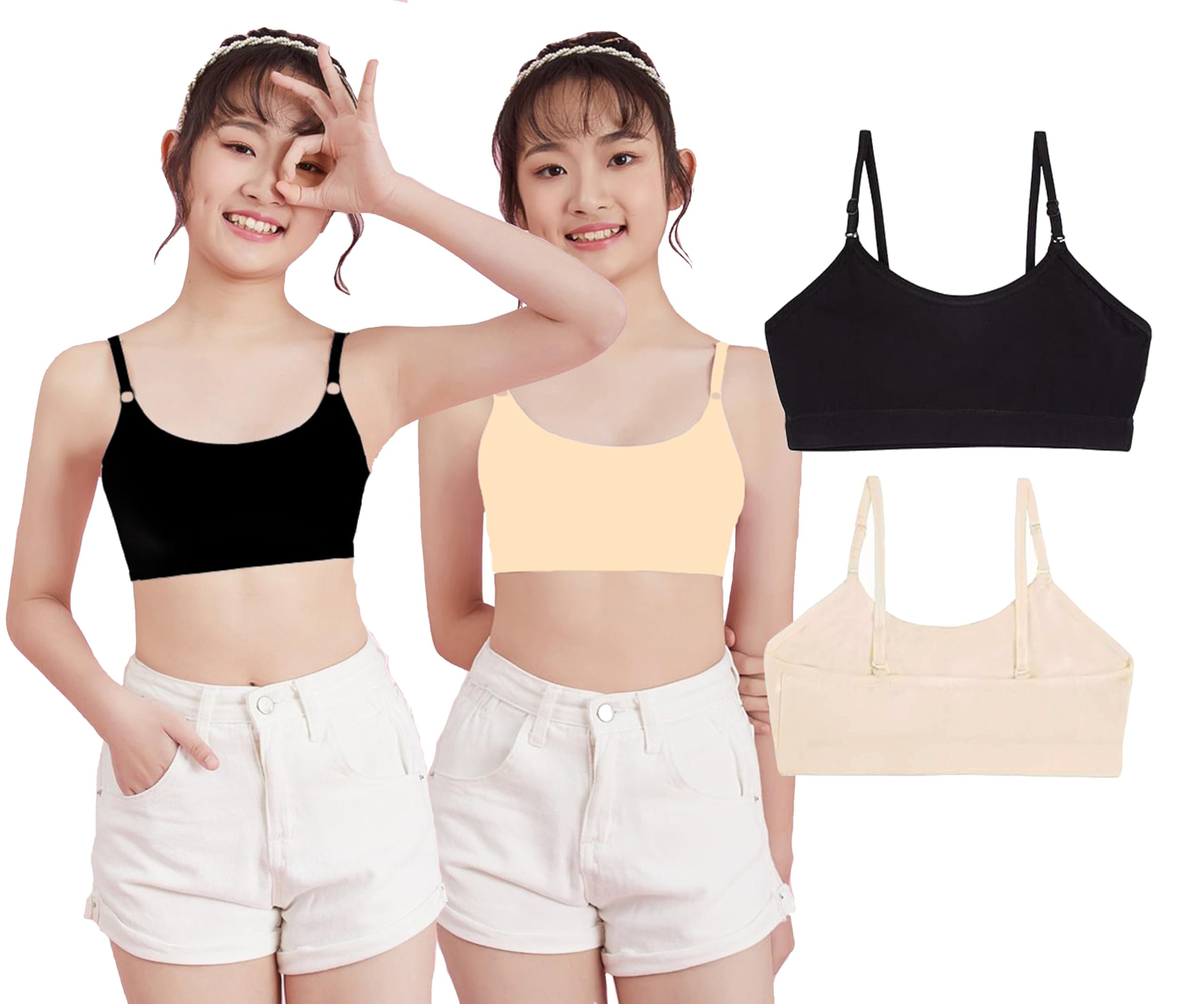 braafee Sports Bra for Women & Girls, Cotton Non-Padded Full Coverage Double Layer Training Bra, Pack of 2-picture-39