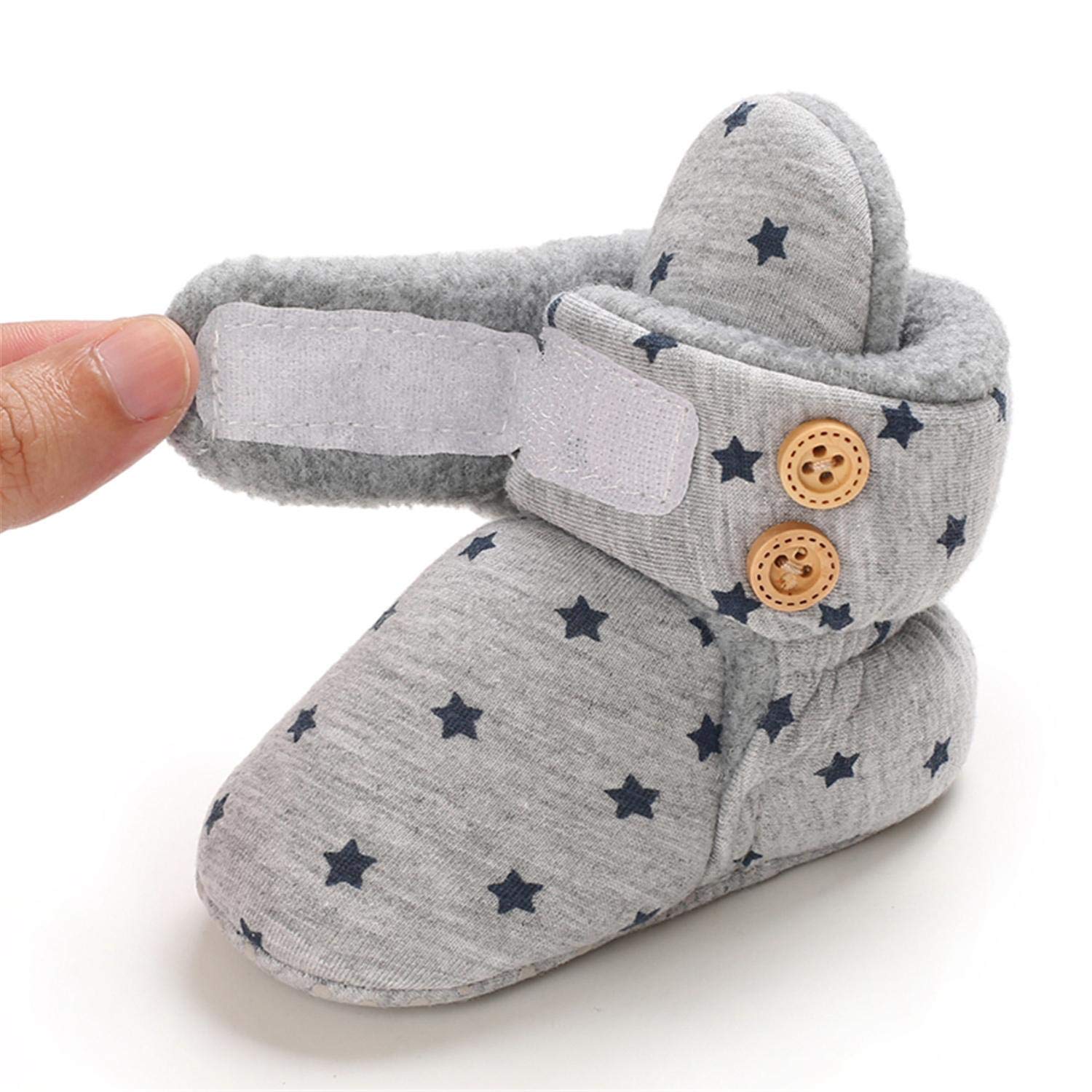 Przytulne polarowe buciki dziecięce z bawełnianą podszewką, antypoślizgowe i miękkie podeszwy buty dla noworodka 0-18 miesięcy skarpety buty unisex kapcie dziecięce zimowe ciepłe buty