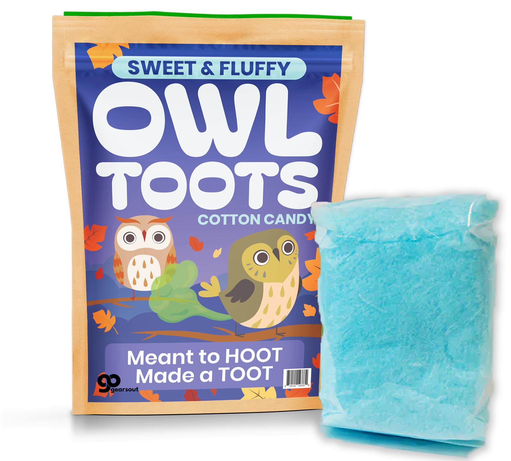Cute Owl Toots Cotton Candy Nature Lovers Gifts Gourmet Gluten-Free Blueberry Candy Unisex Stocking Stuffers for Kids Halloween Easter, 1 ounce