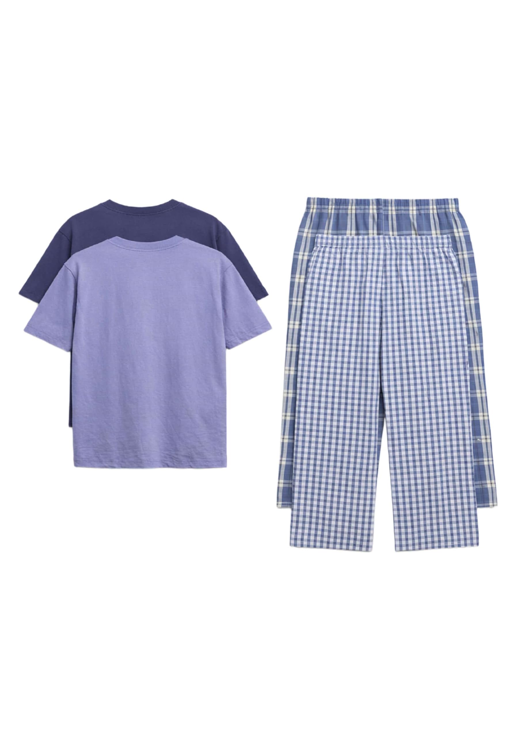 Marks & Spencer Bambini 2-Pack Set Pigiama a Quadri in Puro Cotone – vestibilità Regolare – Stampa Classica