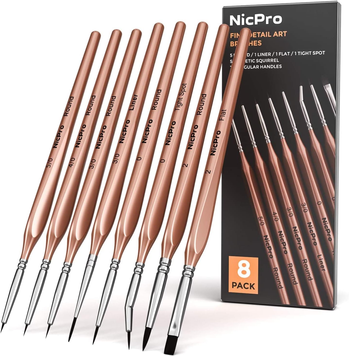 Nicpro 8 PCS Small Detail Paint Brush Set,Professional