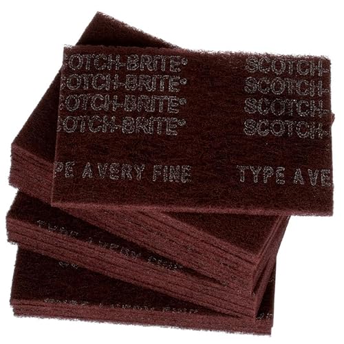 3M 07447 Scotch-Brite Maroon - Almohadilla de mano de uso general paquete de 20