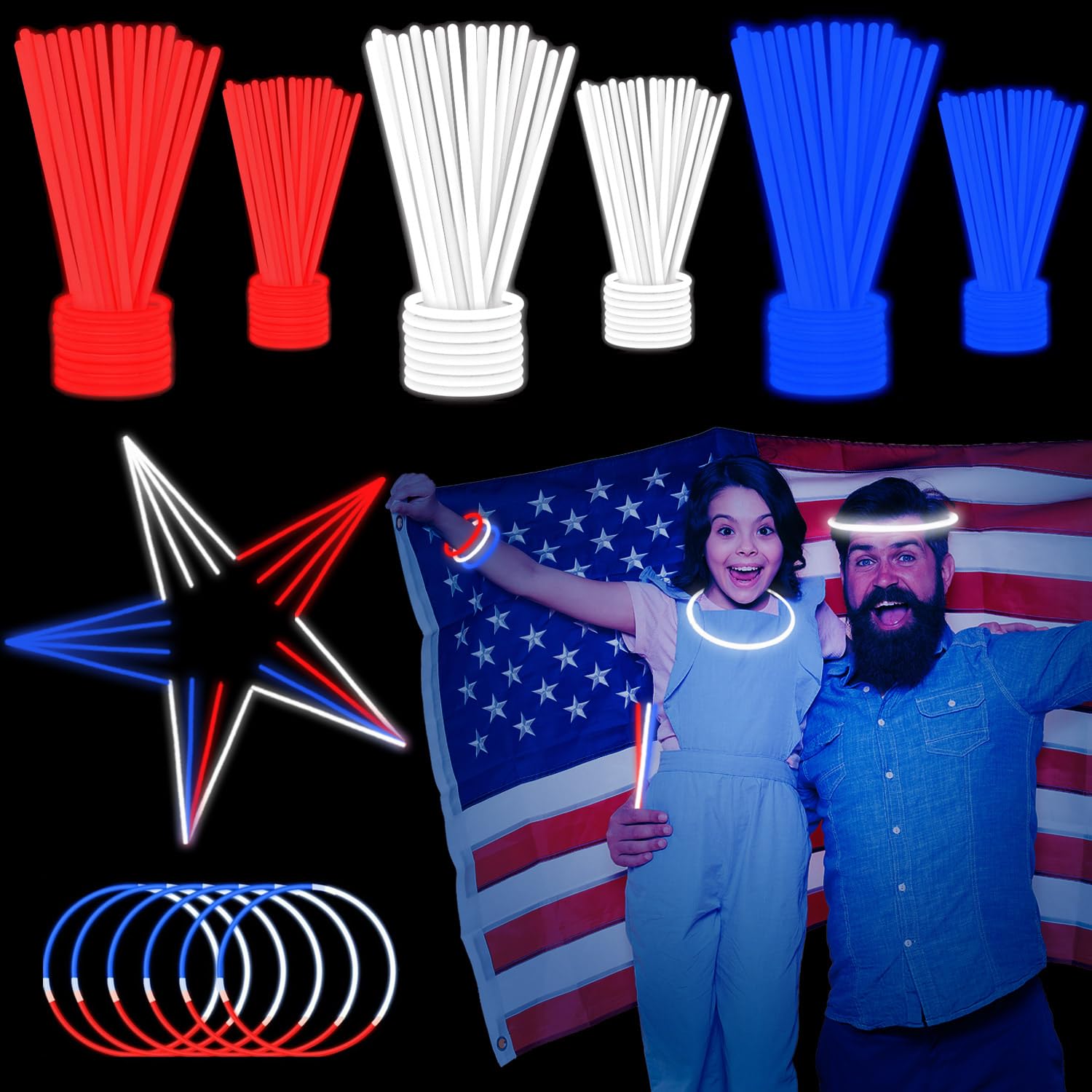 300 pulseras y collares brillantes a granel con 150 conectores, varillas luminosas de 8 pulgadas, recuerdos de fiesta de neón para el 4 de julio, Halloween, boda, cumpleaños, carnaval Hawii