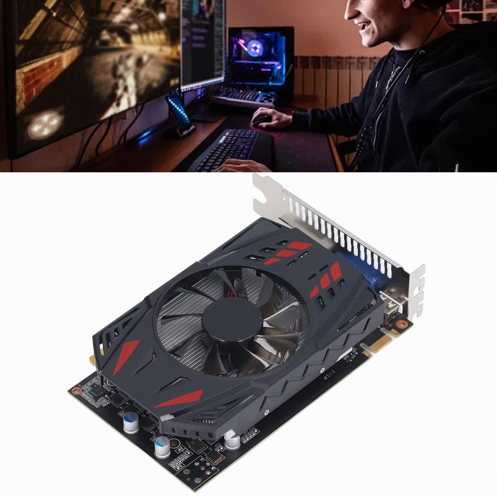 Scheda Grafica da Gioco GTX550TI, 2GB GDDR5 128BIT 4K HDR, Doppia Ventola di Raffreddamento Portatile a Basso Rumore, Uscita HDMI VGA DVI, Scheda Video Desktop per Giochi per PC