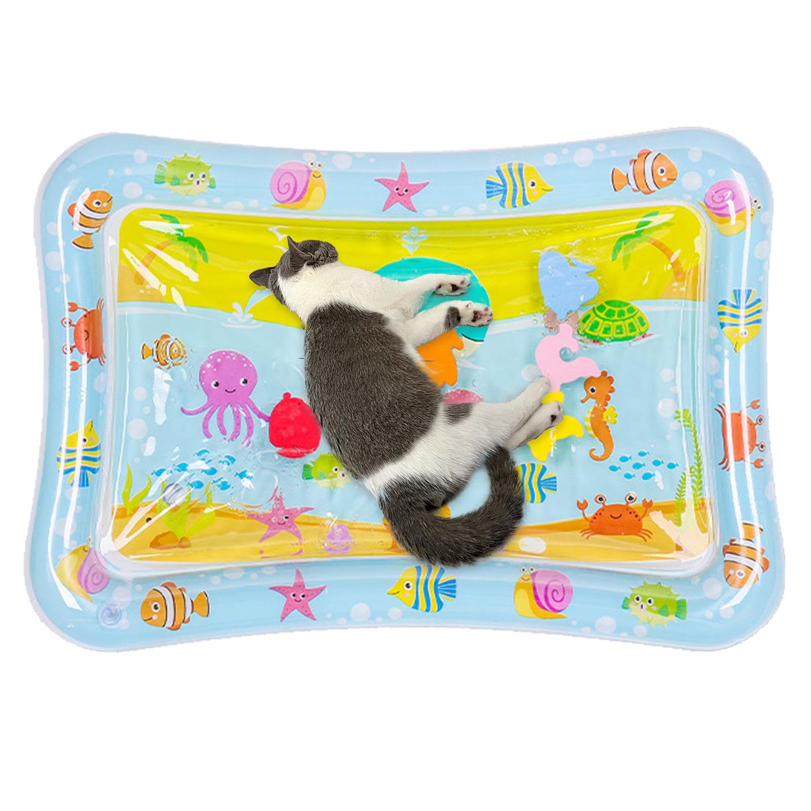 Alfombra De Juego De Agua Sensorial para Gatos | Alfombra De Juego Sensorial De Agua Espesa para Gatos | Alfombrillas Refrigerantes Portátiles para Perros Y Gatos Rellenables con Agua | Juguetes