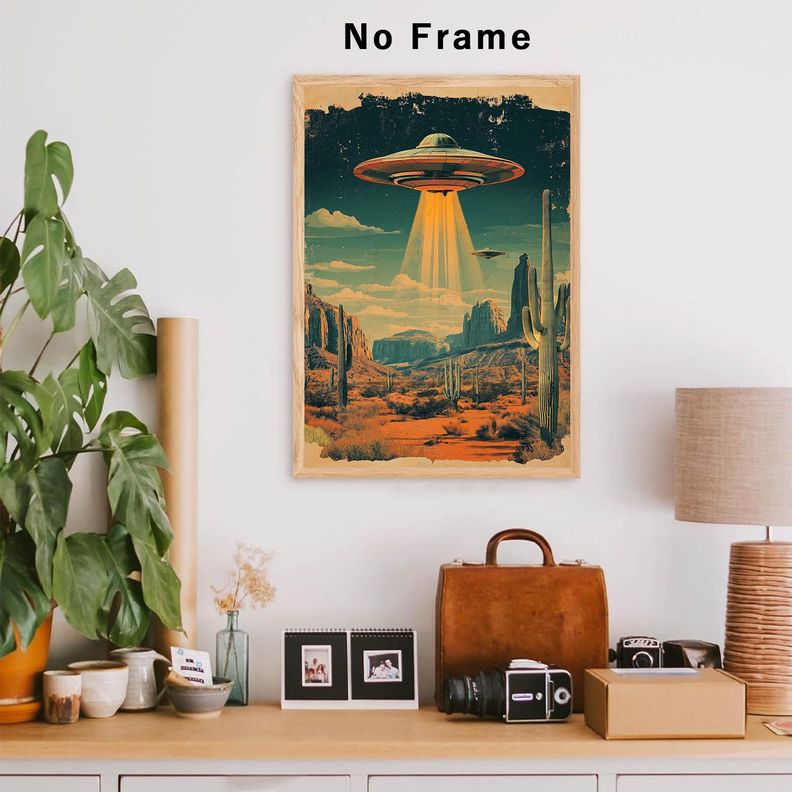 Amazon.com: Tevenuktla Retro 70's Desert Ufo Wall Art Alien Art