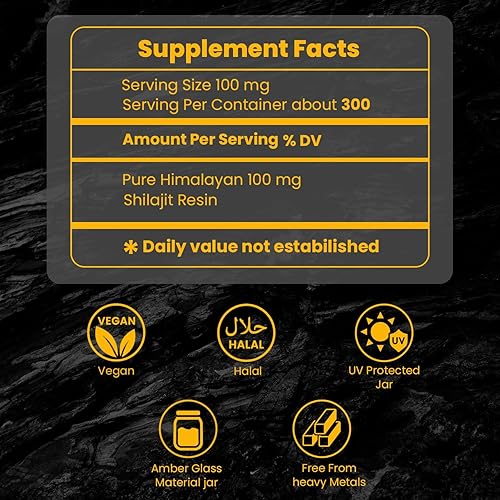 Miniatura 9 de Shilajit puro del Himalaya, suplemento mineral traza para mujeres y hombres, resina Shilajit natural y auténtica en botella de vidrio ámbar, ácido