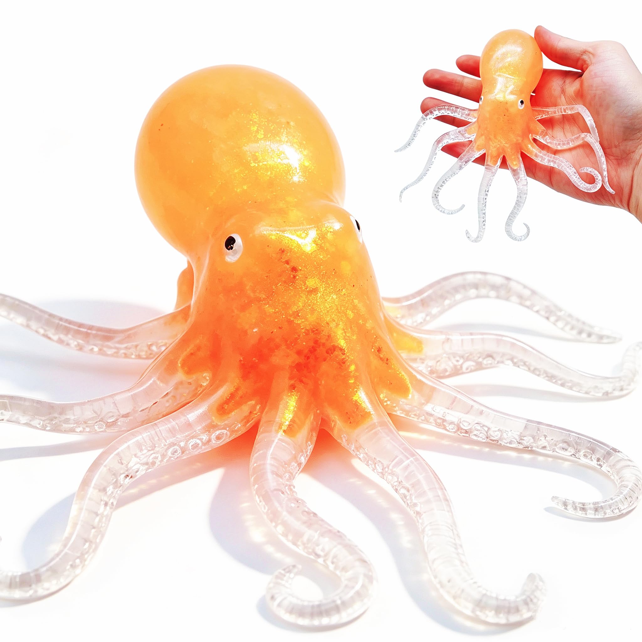 Squeeze Octopus Fidget Toy – Boule Anti-Stress En Caoutchouc – Sons De Bulles, Sensoriel, Pour Adultes Et Enfants