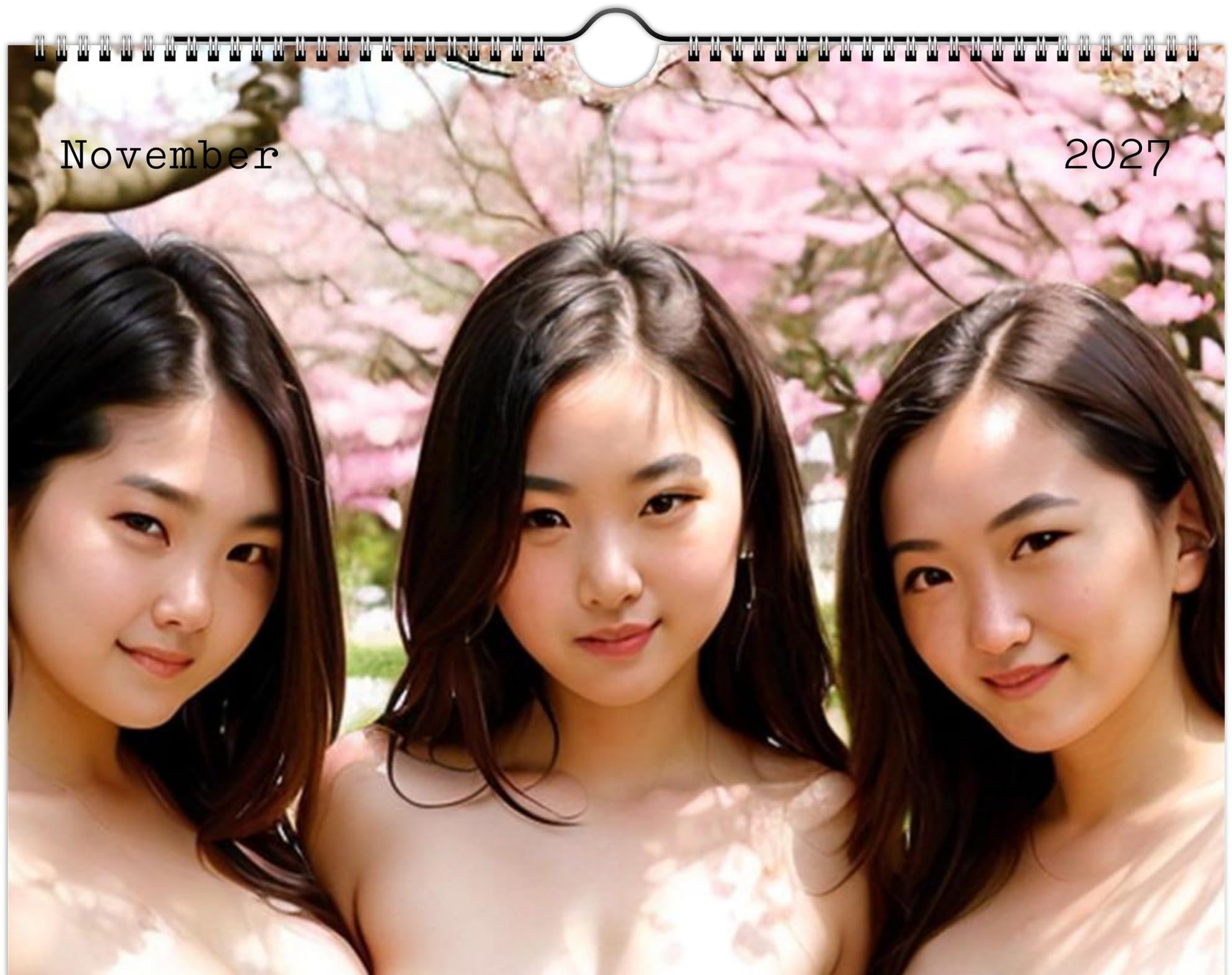 Calendrier 2026 - Japonaise fleurs de cerisier - Calendrier nude